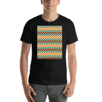 Thumbnail for Retro T-Shirt - Black - Zig Zags - Shirt View