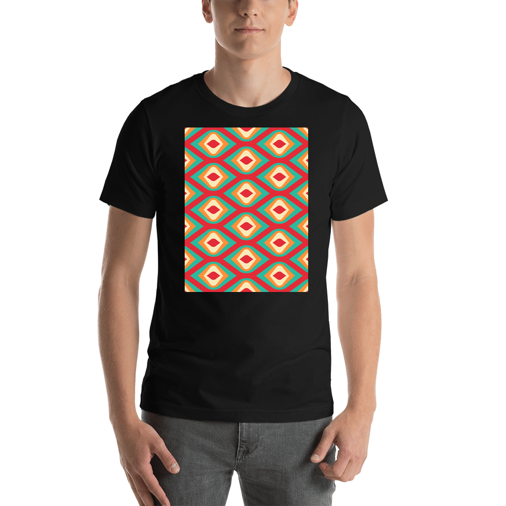 Retro T-Shirt - Black - Geometric - Shirt View