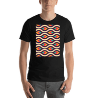 Thumbnail for Retro T-Shirt - Black - Abstract Waves - Shirt View