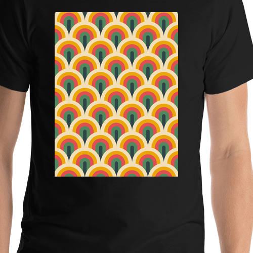 Retro T-Shirt - Black - Arches - Shirt Close-Up View