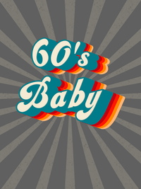 Thumbnail for Retro T-Shirt - Black - 60's Baby - Decorate View