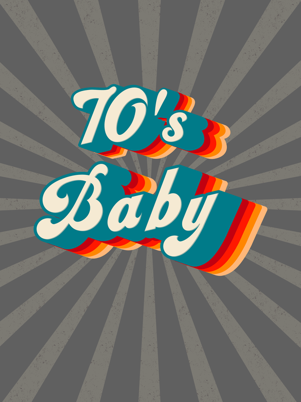 Retro T-Shirt - Black - 70's Baby - Decorate View