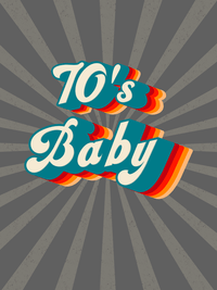 Thumbnail for Retro T-Shirt - Black - 70's Baby - Decorate View