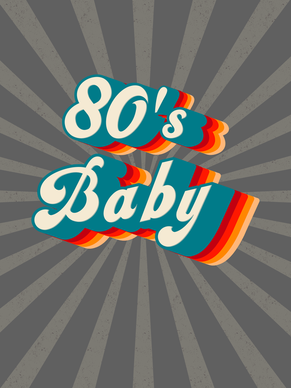 Retro T-Shirt - Black - 80's Baby - Decorate View