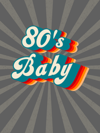 Thumbnail for Retro T-Shirt - Black - 80's Baby - Decorate View