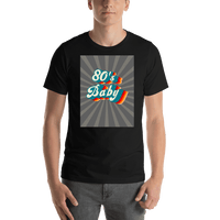 Thumbnail for Retro T-Shirt - Black - 80's Baby - Shirt View