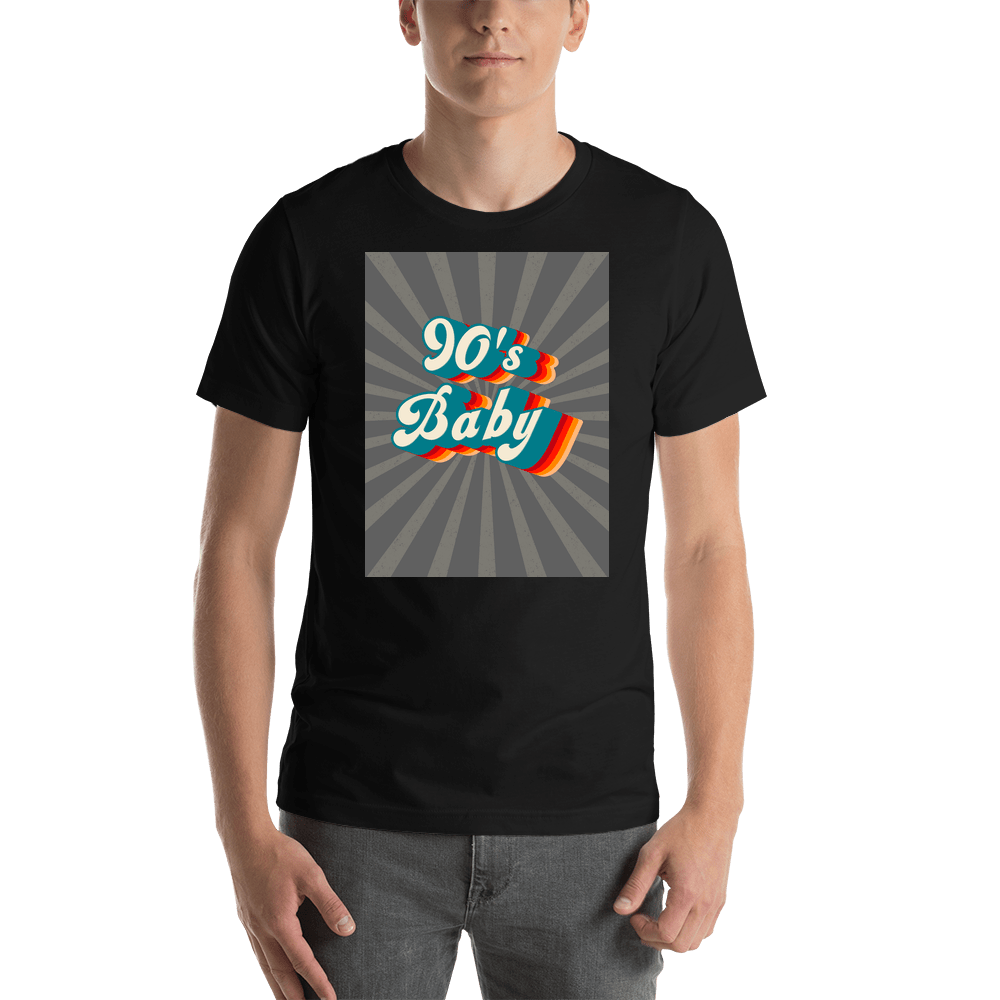 Retro T-Shirt - Black - 90's Baby - Shirt View