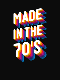 Thumbnail for Retro T-Shirt - Black - Made in the 70's - Decorate View