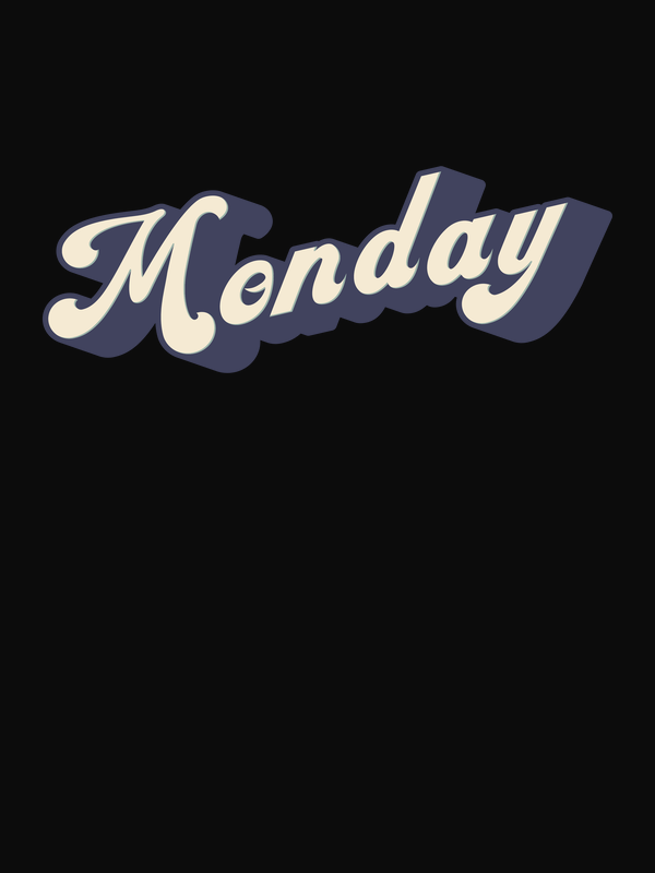 Retro T-Shirt - Black - Monday - Decorate View