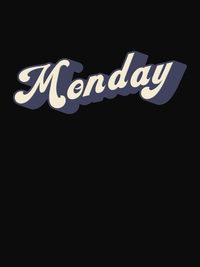Thumbnail for Retro T-Shirt - Black - Monday - Decorate View