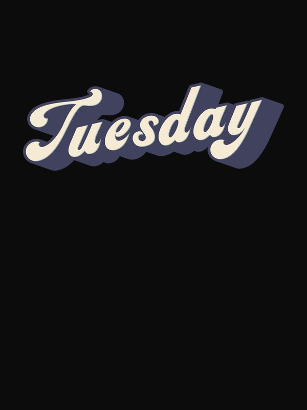 Retro T-Shirt - Black - Tuesday - Decorate View