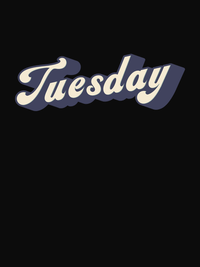 Thumbnail for Retro T-Shirt - Black - Tuesday - Decorate View