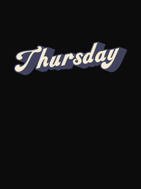 Thumbnail for Retro T-Shirt - Black - Thursday - Decorate View