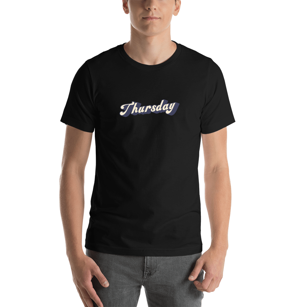 Retro T-Shirt - Black - Thursday - Shirt View