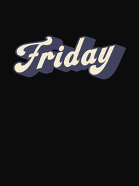 Thumbnail for Retro T-Shirt - Black - Friday - Decorate View