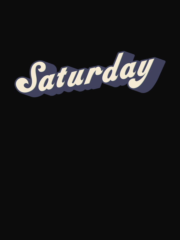 Retro T-Shirt - Black - Saturday - Decorate View