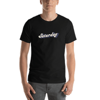 Thumbnail for Retro T-Shirt - Black - Saturday - Shirt View