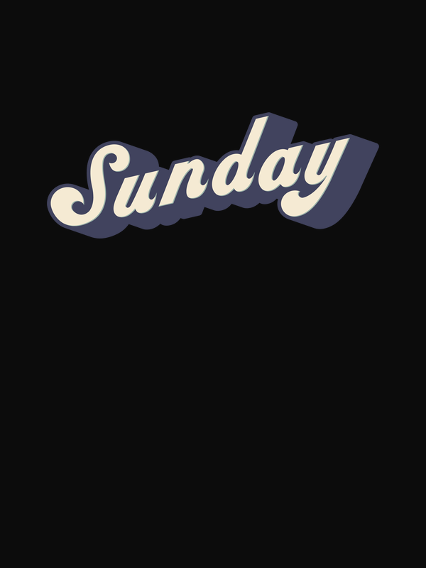 Retro T-Shirt - Black - Sunday - Decorate View