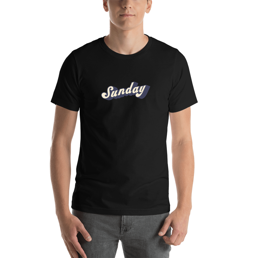 Retro T-Shirt - Black - Sunday - Shirt View