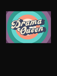 Thumbnail for Retro T-Shirt - Black - Drama Queen - Decorate View