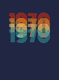 Thumbnail for Retro T-Shirt - Navy Blue - 1970 - Decorate View