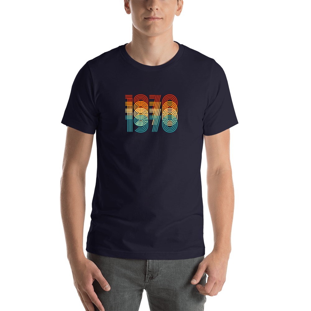 Retro T-Shirt - Navy Blue - 1970 - Shirt View