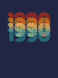 Thumbnail for Retro T-Shirt - Navy Blue - 1990 - Decorate View