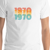Thumbnail for Retro T-Shirt - White - 1970 - Shirt Close-Up View
