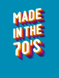 Thumbnail for Retro T-Shirt - Aqua - Made in the 70's - Decorate View