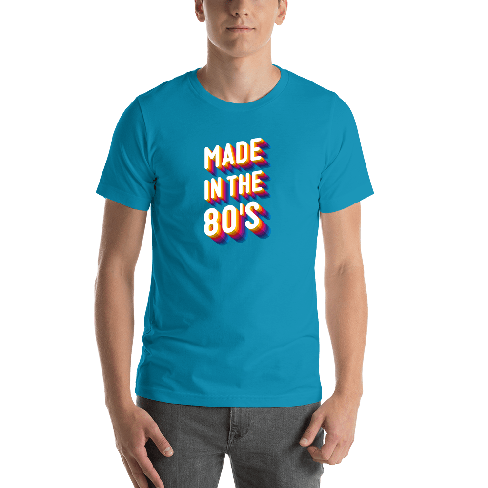 Retro T-Shirt - Aqua - Made in the 80's - Shirt View