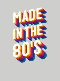 Thumbnail for Retro T-Shirt - Grey - Made in the 80's - Decorate View