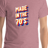 Thumbnail for Retro T-Shirt - Heather Orchid - Made in the 70's - Shirt Close-Up View
