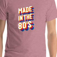 Thumbnail for Retro T-Shirt - Heather Orchid - Made in the 80's - Shirt Close-Up View