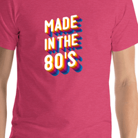 Thumbnail for Retro T-Shirt - Heather Raspberry - Made in the 80's - Shirt Close-Up View