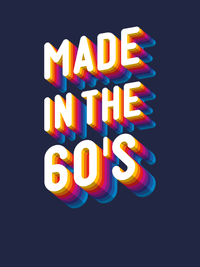 Thumbnail for Retro T-Shirt - Navy Blue - Made in the 60's - Decorate View