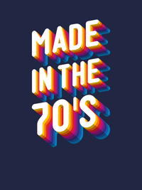 Thumbnail for Retro T-Shirt - Navy Blue - Made in the 70's - Decorate View