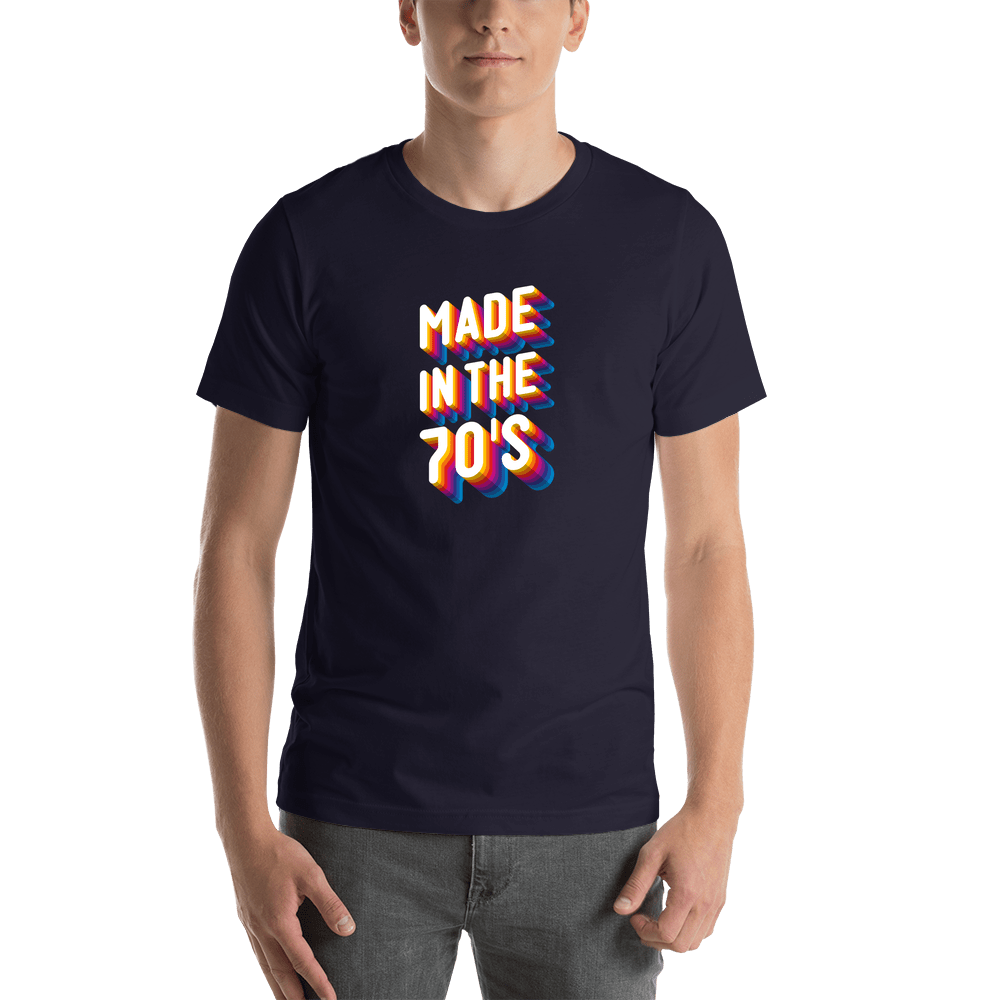 Retro T-Shirt - Navy Blue - Made in the 70's - Shirt View