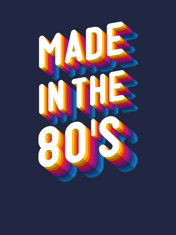 Retro T-Shirt - Navy Blue - Made in the 80's - Decorate View