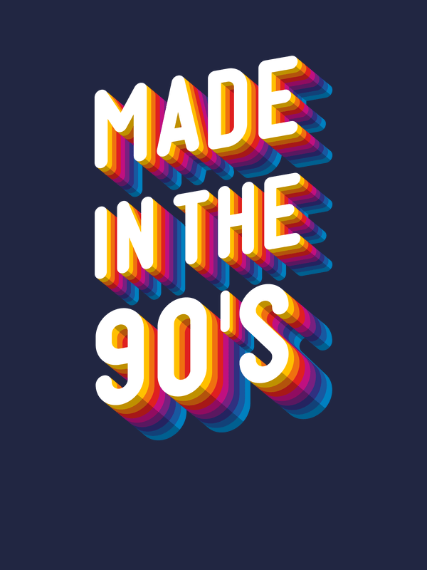 Retro T-Shirt - Navy Blue - Made in the 90's - Decorate View