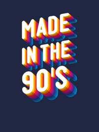 Thumbnail for Retro T-Shirt - Navy Blue - Made in the 90's - Decorate View