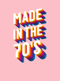 Thumbnail for Retro T-Shirt - Pink - Made in the 70's - Decorate View