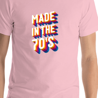Thumbnail for Retro T-Shirt - Pink - Made in the 70's - Shirt Close-Up View