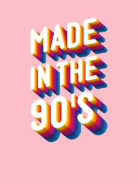 Thumbnail for Retro T-Shirt - Pink - Made in the 90's - Decorate View