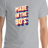 Thumbnail for Retro T-Shirt - Silver - Made in the 90's - Shirt Close-Up View