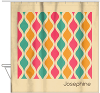 Thumbnail for Personalized Retro Waves Shower Curtain - Hanging View