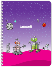 Thumbnail for Personalized Robots Notebook I - Transistor Buddies - Purple Background - Front View