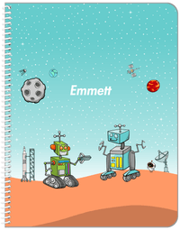Thumbnail for Personalized Robots Notebook I - Transistor Buddies - Teal Background - Front View