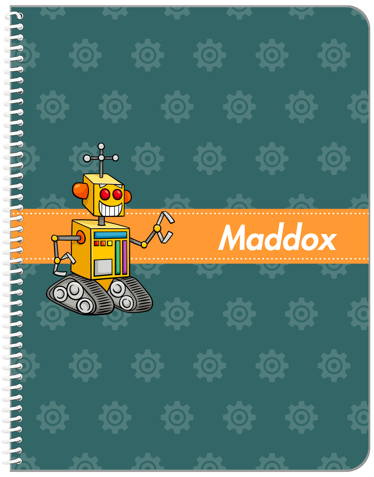 Personalized Robots Notebook V - Robot Gears XI - Front View