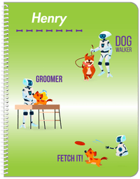 Thumbnail for Personalized Robots Notebook VIII - Canine Assistant - Green Background - Front View