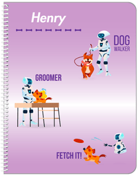 Thumbnail for Personalized Robots Notebook VIII - Canine Assistant - Purple Background - Front View